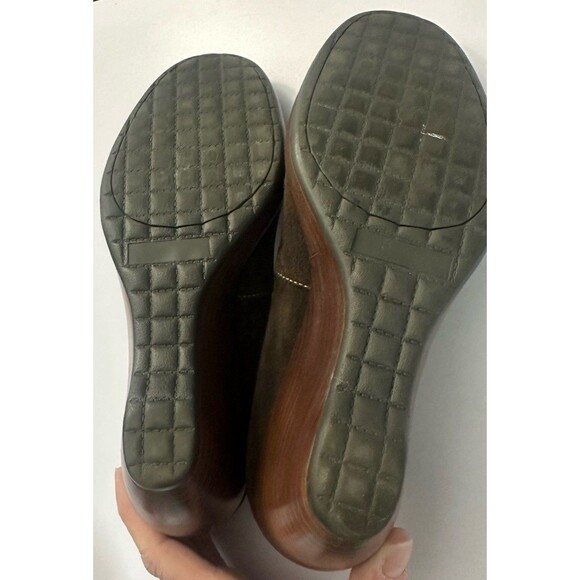 Vintage Rampage Brown Suede Peep Toe Wedge Shoes Size 9 Heels Sandals - Picture 4 of 13